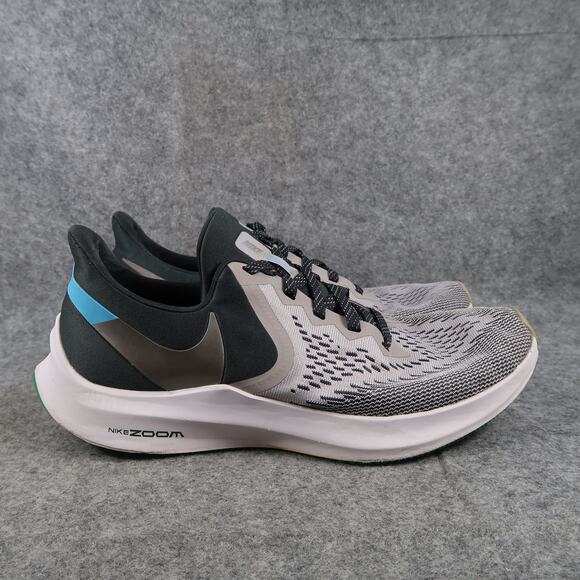 Nike Shoes Mens 9.5 Zoom Winflo Running Sneakers Athletic Trainer Gray Black - Picture 1 of 14